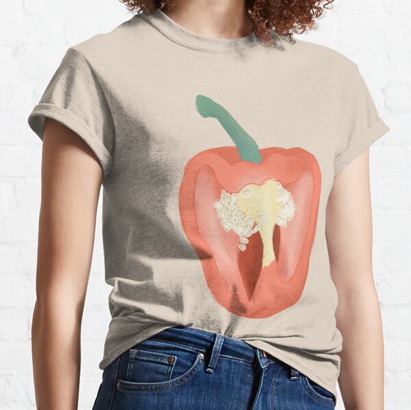 Whimsical Green Vegetable Illustration Pattern Classic T-Shirt