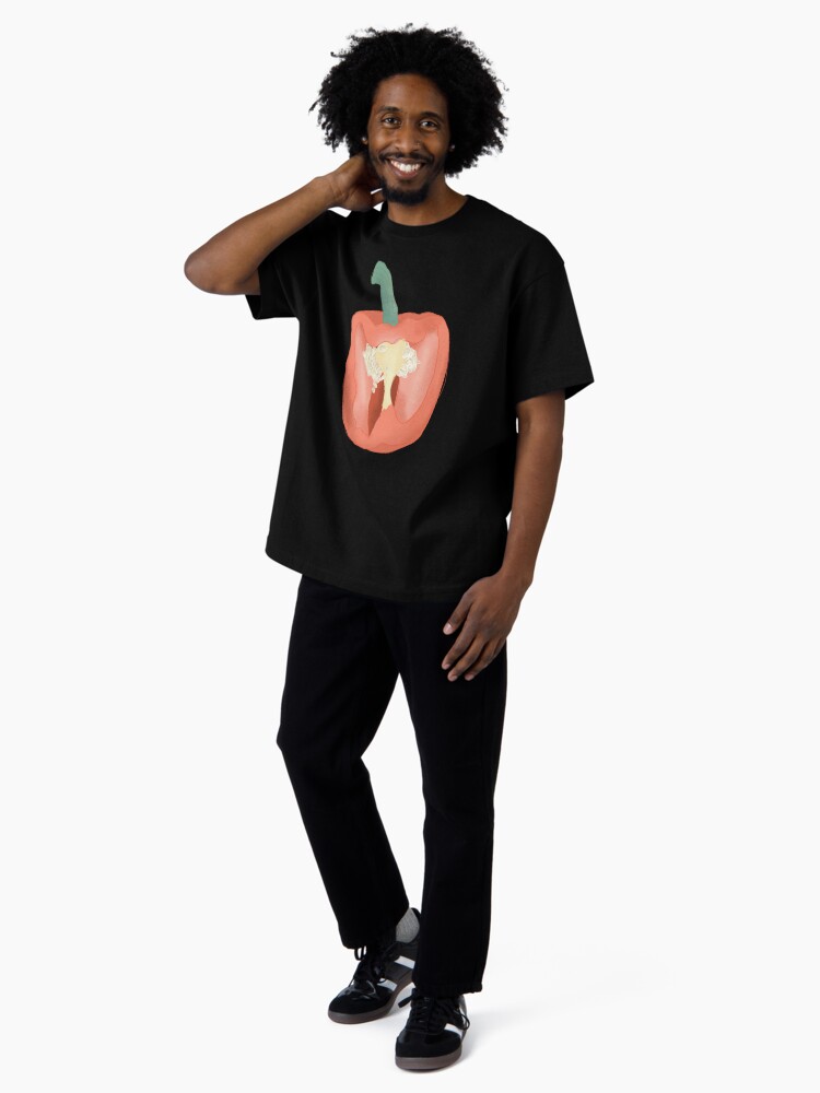 Thumbnail 4 of 7, Oversized T-Shirt, Whimsical Green Vegetable Illustration Pattern designed and sold by aimeegray.