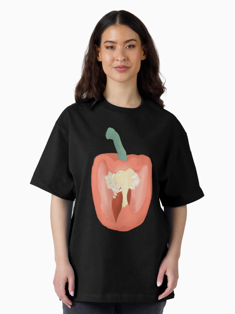 Thumbnail 2 of 7, Oversized T-Shirt, Whimsical Green Vegetable Illustration Pattern designed and sold by aimeegray.