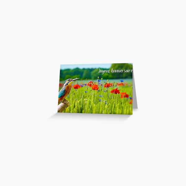 Item preview, French Happy Birthday Card with Bird in the nature - Joyeux Anniversaire designed and sold by sleeksy.
