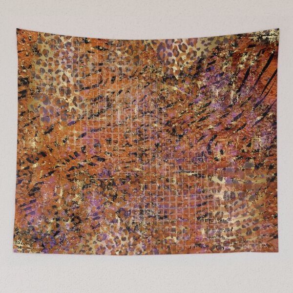 Item preview, Gold Abstract Mixed Animal And Leopard Skin Painting designed and sold by IZiets.