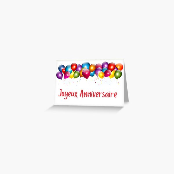 Item preview, French Happy Birthday Card with Colorful Ballons Decoration - Joyeux Anniversaire designed and sold by sleeksy.