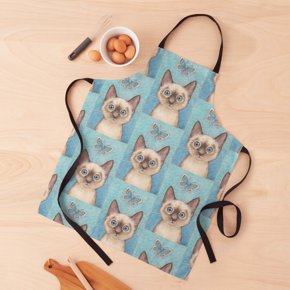 'Blue' - siamese kitten with butterfly Apron