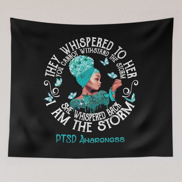 Item preview, Black Girl Fighter Strong I Am The Storm PTSD Awareness designed and sold by Mnrshirley.