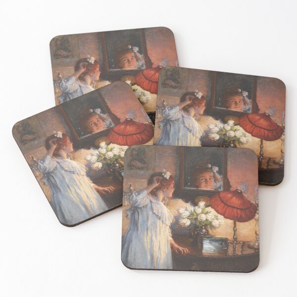 Item preview, The Mirror | Albert Chevallier Tayler | 1914 Victorian Art designed and sold by CJET.