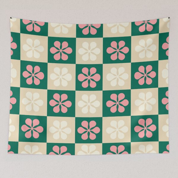 Item preview, Pink and White Flower Checkerboard designed and sold by CaseyCara.