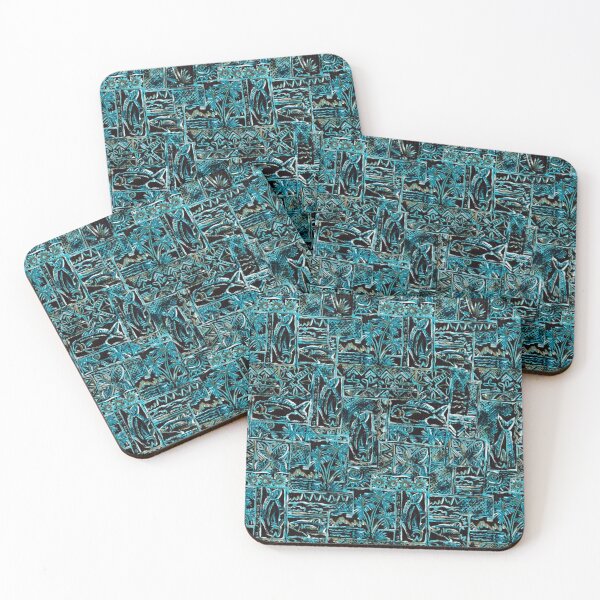 Item preview, Hawaiian Blue Ahi Rough Cut Tapa designed and sold by J Marielle Designs.