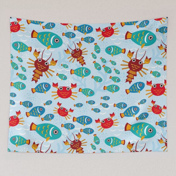 Item preview, Cool Colorful Fish and Crab Aquatic Ocean, Sea Life designed and sold by silviaol.