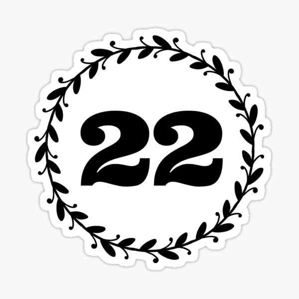 "Number 22" Sticker by Fineshopify | Redbubble