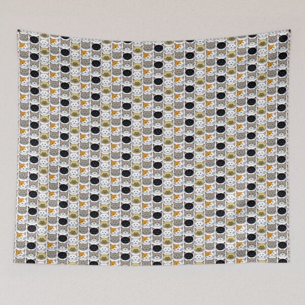 Item preview, Colorful cats pattern designed and sold by mushin-.