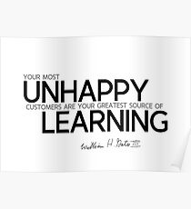 unhappy: source of learning - bill gates Poster