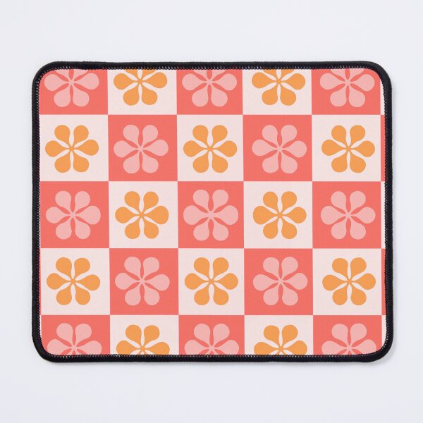 Item preview, Pink and Orange Flower Checkerboard designed and sold by CaseyCara.