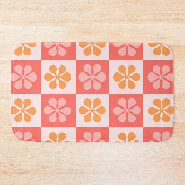 Item preview, Pink and Orange Flower Checkerboard designed and sold by CaseyCara.