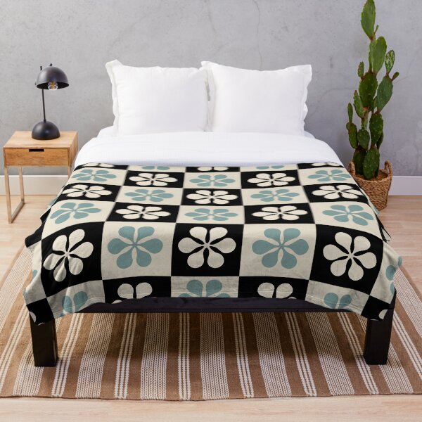 Item preview, Blue and White Flower Checkerboard designed and sold by CaseyCara.