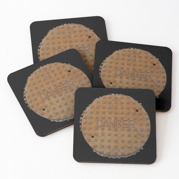 Item preview, Industrial Photograph, Steel Iron Danger Manhole Cover designed and sold by H3designs.