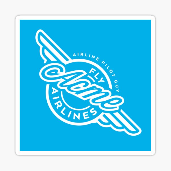 ACME logo sky blue at 45deg Sticker