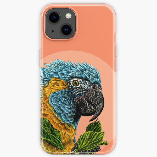 Blue throated macaw parrot iPhone Soft Case