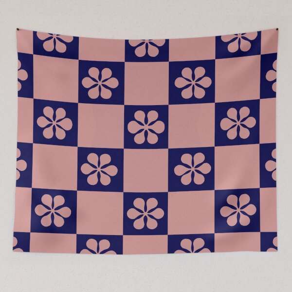 Item preview, Muave Pink Flower Checkerboard designed and sold by CaseyCara.