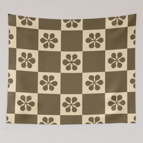 Item preview, Brown Flower Checkerboard designed and sold by CaseyCara.