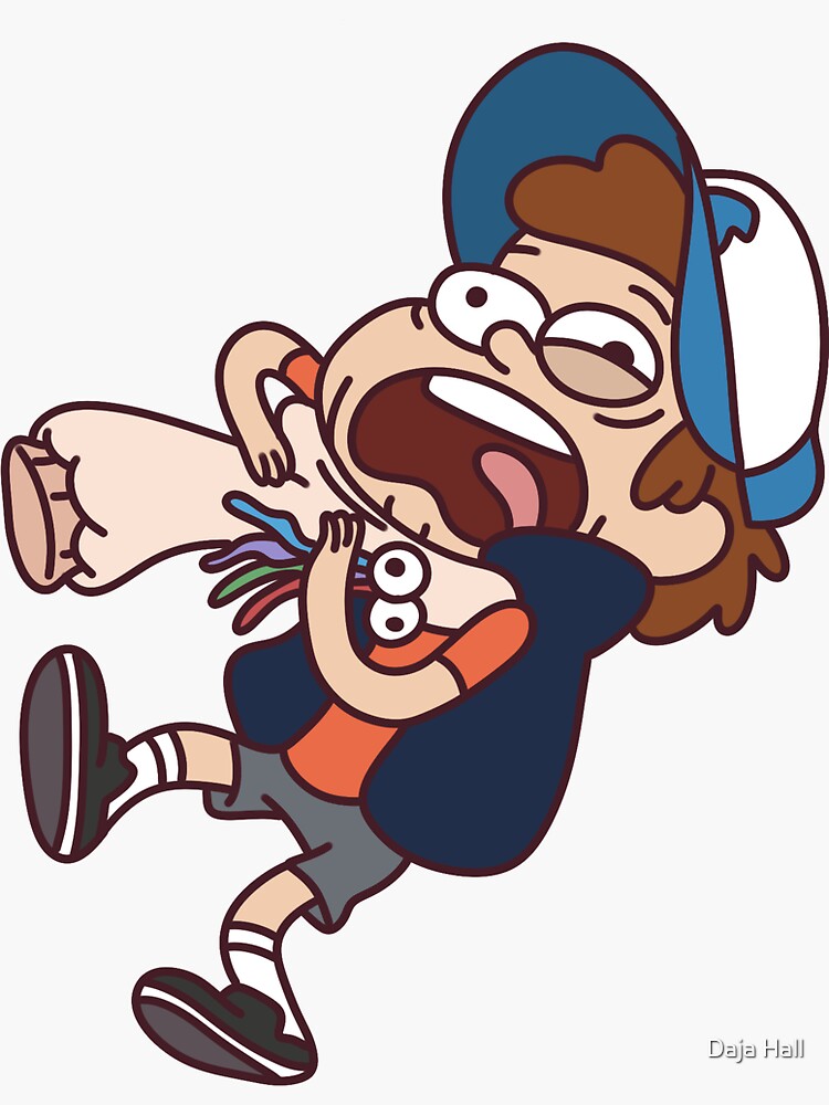 "Gravity Falls Dipper with Sock Puppet" Sticker by VinylPatch Redbubble
