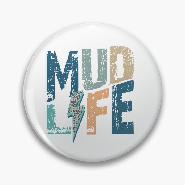Item preview, Distressed Mud Life in Neutral Blues with Leopard Lightening Bolt designed and sold by Cátia Lima.