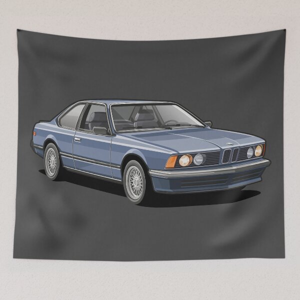 Aperçu de l'œuvre Légende allemande 635 CSi E24 Bleu Classique créée et vendue par SketchNinja.