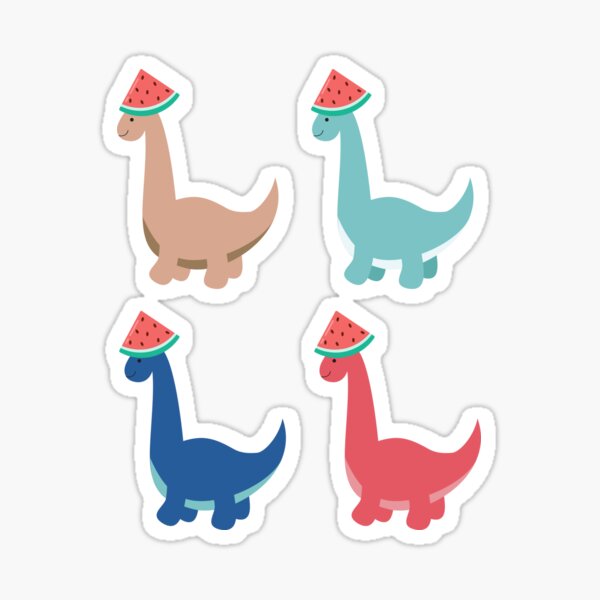 Cute Brontosaurus Cottagecore Dinosaur - Watermelon Sticker