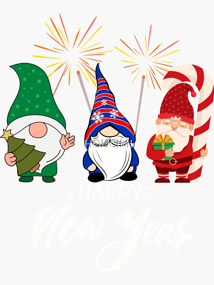 &quot;Gnomes Celebration New year 2023 years eve Happy New Year 2022 Gnome Lover&quot; Sticker for Sale by