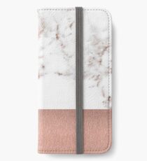 Roségold Marmor und Folie iPhone Flip-Case/Hülle/Skin