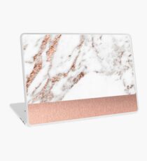 Rose gold marble and foil Laptop Skin