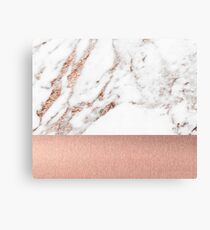 Rose gold marble and foil Canvas Print