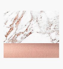Rose gold marble and foil Photographic Print