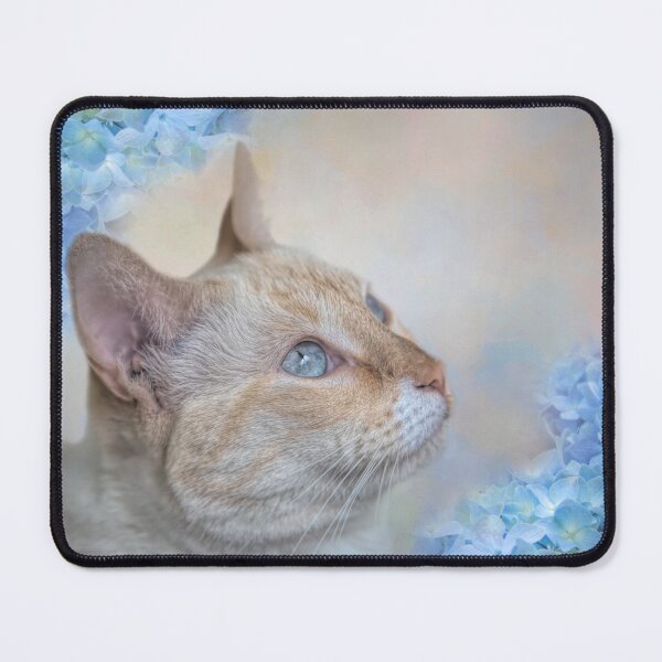 Item preview, Siamese Cat and Hydrangeas designed and sold by Elisabeth Lucas.