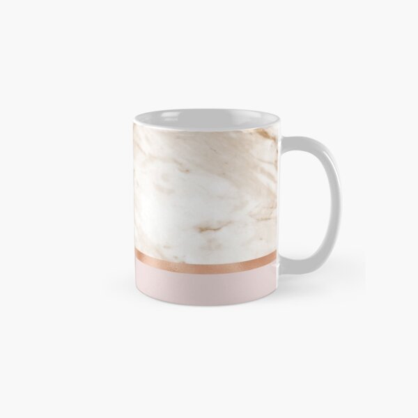 Caramel marble on rose gold blush Classic Mug