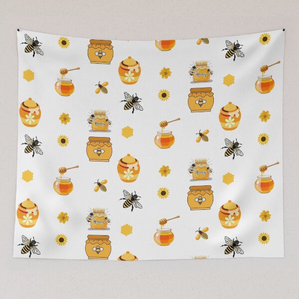 Item preview, Honeybees, Honey and Yellow Flowers designed and sold by silviaol.