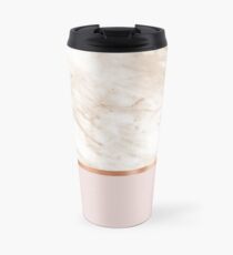 Caramel marble on rose gold blush Travel Mug
