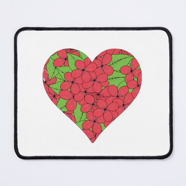 Item preview, red and green Flower heart  art sticker gift for wife gift for gilfriend gift for flower lovers for botanists for tatto lovers  designed and sold by GhostAmine.