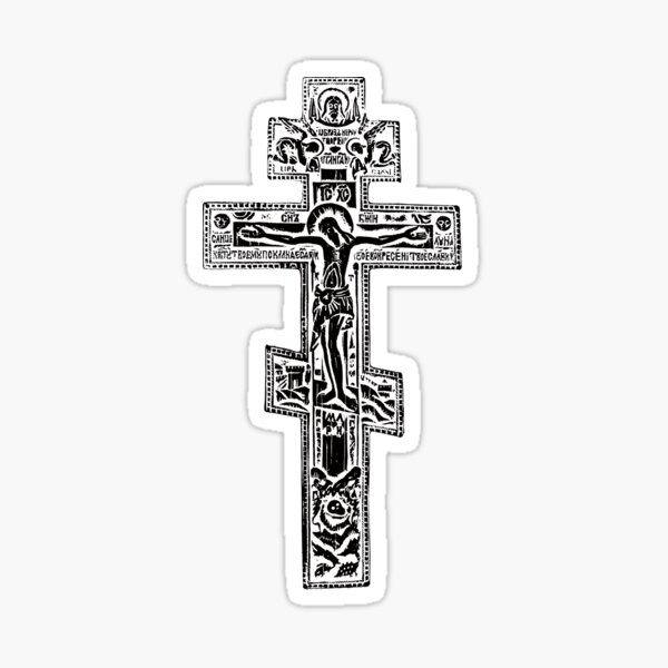 CHRISTIAN SYMBOL CROSS BLACK CATHOLIC PROTESTANT VINYL STICKER DECAL  RELIGION