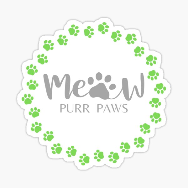 "Purr Paw Halo" Sticker for Sale by SpreadingALOHA Redbubble