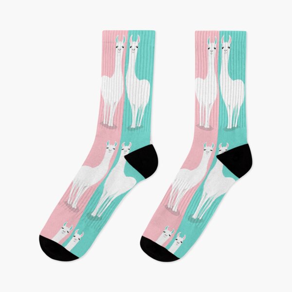 Item preview, TWO STANDING LLAMA ON PINK AND BLUE designed and sold by Jean Gregory Evans.