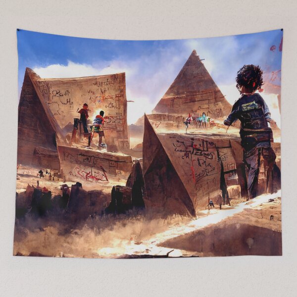 Item preview, Kids Vandalizing Pyramids | Concept Art designed and sold by Stoneralia.