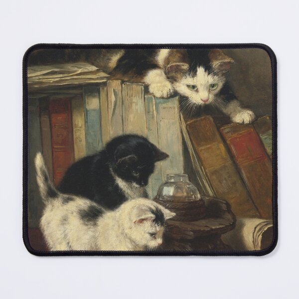 Item preview, Watching the Prey | Henriette Ronner-Knip | Cat Kitten Mouse Painting Print designed and sold by CJET.