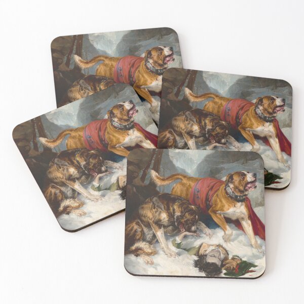 Item preview, Alpine Mastiffs Reanimating a Distressed Traveler | Edwin Landseer | 1820 Animal Art designed and sold by CJET.