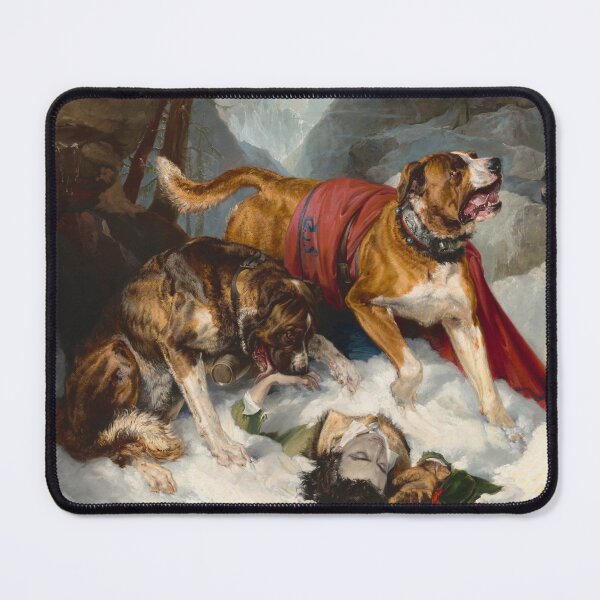 Item preview, Alpine Mastiffs Reanimating a Distressed Traveler | Edwin Landseer | 1820 Animal Art designed and sold by CJET.