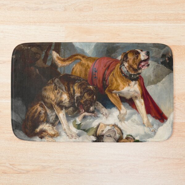 Item preview, Alpine Mastiffs Reanimating a Distressed Traveler | Edwin Landseer | 1820 Animal Art designed and sold by CJET.