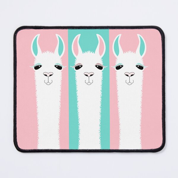 Item preview, THREE LLAMA ON PINK AND BLUE designed and sold by Jean Gregory Evans.