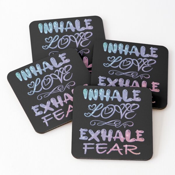 Item preview, Inhale Love Exhale Fear spread positivity quote designed and sold by MunsyArt.