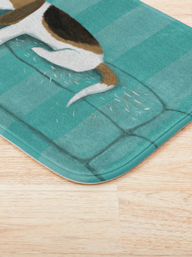 Happy Couch Dog  Cute Beagle Bath Mat for Sale by Jenn Inashvili