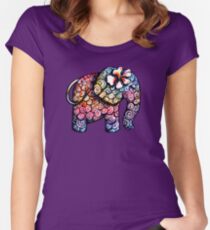 Tattoo Elephant TShirt Women's Fitted Scoop T-Shirt
