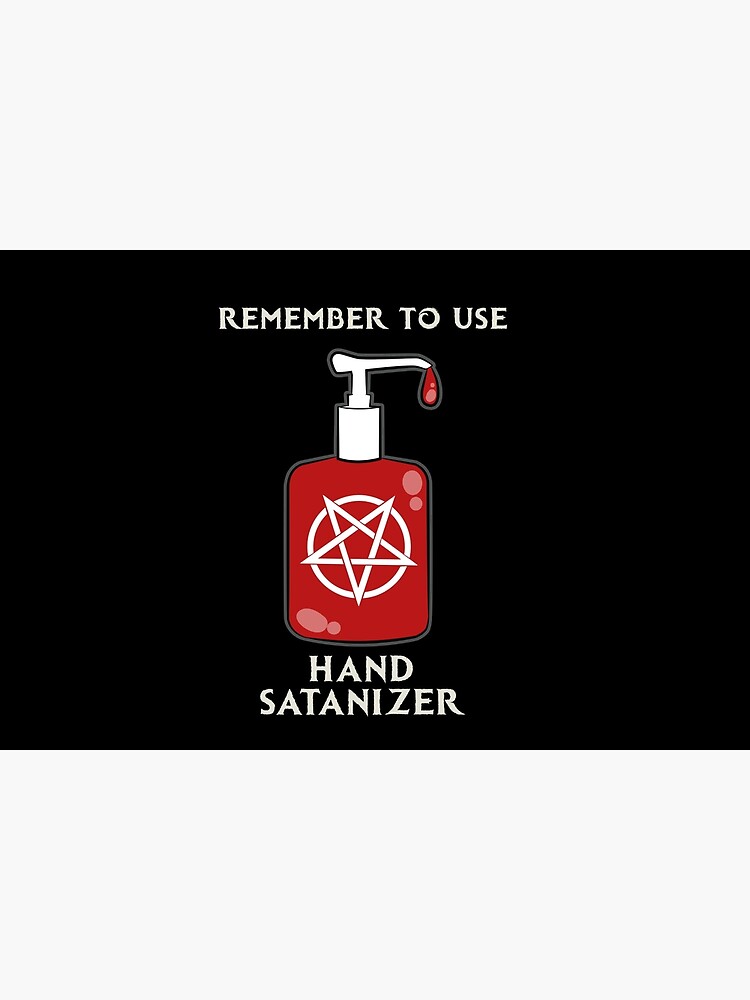Remember To Use Hand Satanizer Atheist Joke Bath Mat sold by Stephine